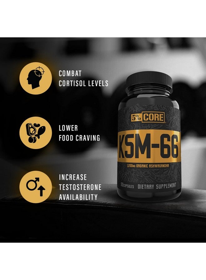 5% Nutrition Core KSM-66 Ashwagandha | 1,200mg Organic Ashwagandha Root Powder Extract | High Potency 5% Withanolides (45 Servings, 90 Capsules) - Image 5