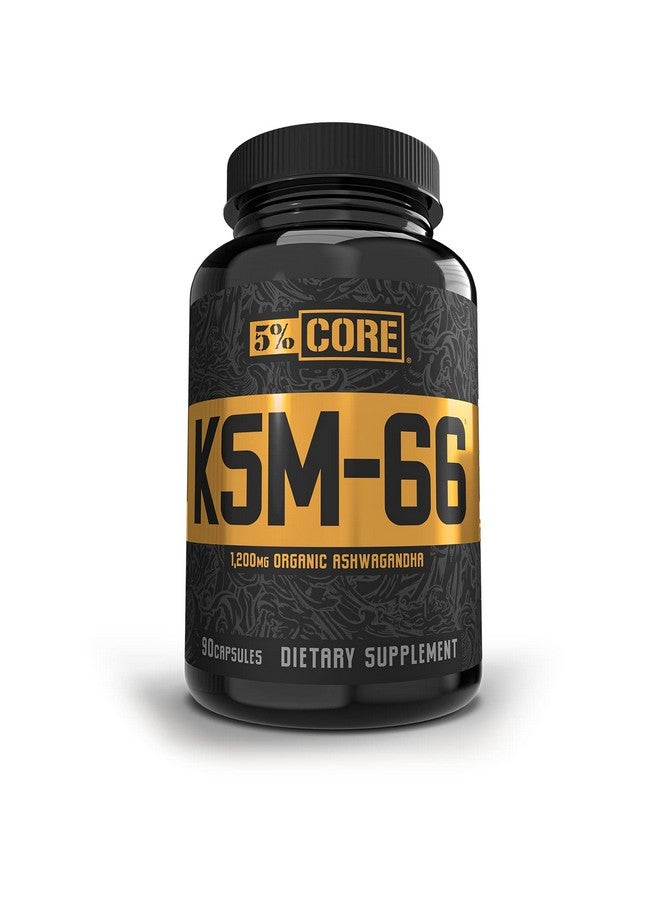 5% Nutrition Core KSM-66 Ashwagandha | 1,200mg Organic Ashwagandha Root Powder Extract | High Potency 5% Withanolides (45 Servings, 90 Capsules) - Image 1