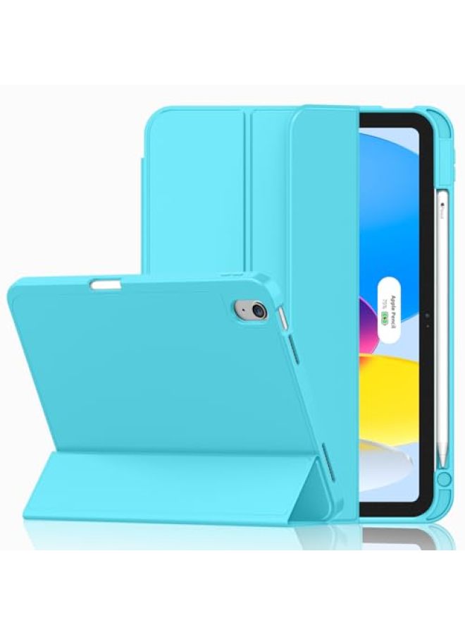 iMieet حافظة iMieet لجهاز iPad (A16)/الجيل العاشر من iPad [11 بوصة 2025/10.9 بوصة 2022]، حافظة ذكية قابلة للطي ثلاثية مع حامل وحامل قلم وظهر TPU ناعم، تدعم Touch ID (أسود) - Image 1