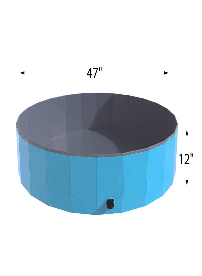 PETMAKER حمام كلب محمول للكلاب الكبيرة - حوض استحمام بلاستيكي قابل للطي مع تصريف وحقيبة حمل للحيوانات الأليفة ولعب الفناء مع الأطفال من PETMAKER (أزرق) - Image 2