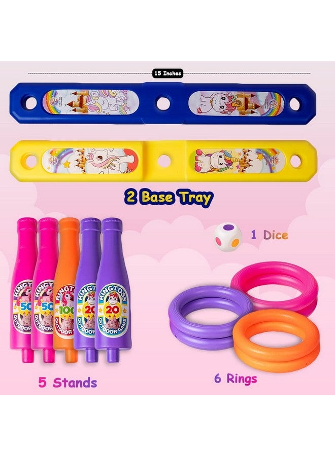 Ratna's 2 in 1 Colour Match Ring toss Unicorn Print Target Game Set - Indoor & Outdoor Game for Kids - Image 2