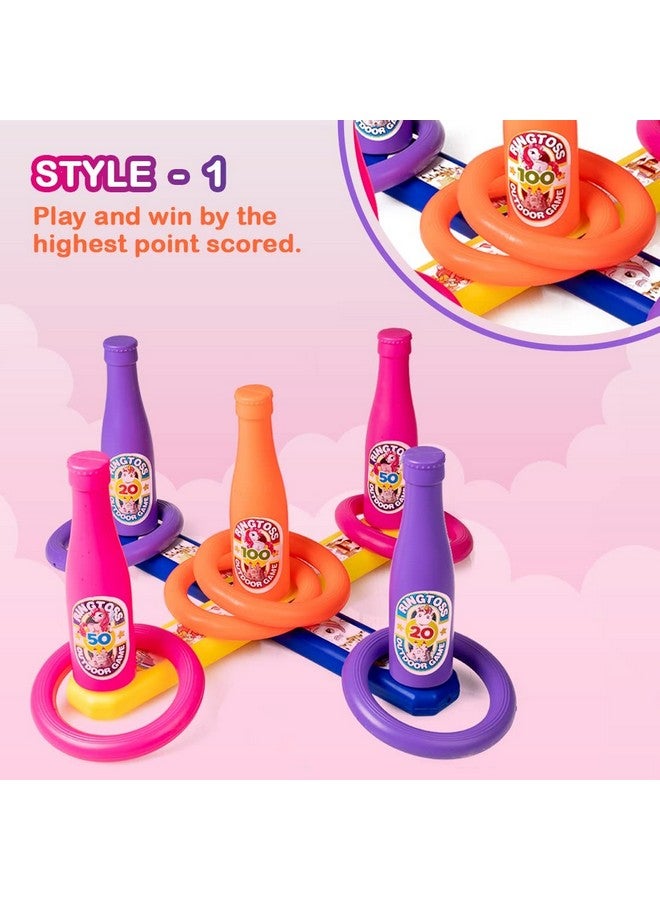 Ratna's 2 in 1 Colour Match Ring toss Unicorn Print Target Game Set - Indoor & Outdoor Game for Kids - Image 3