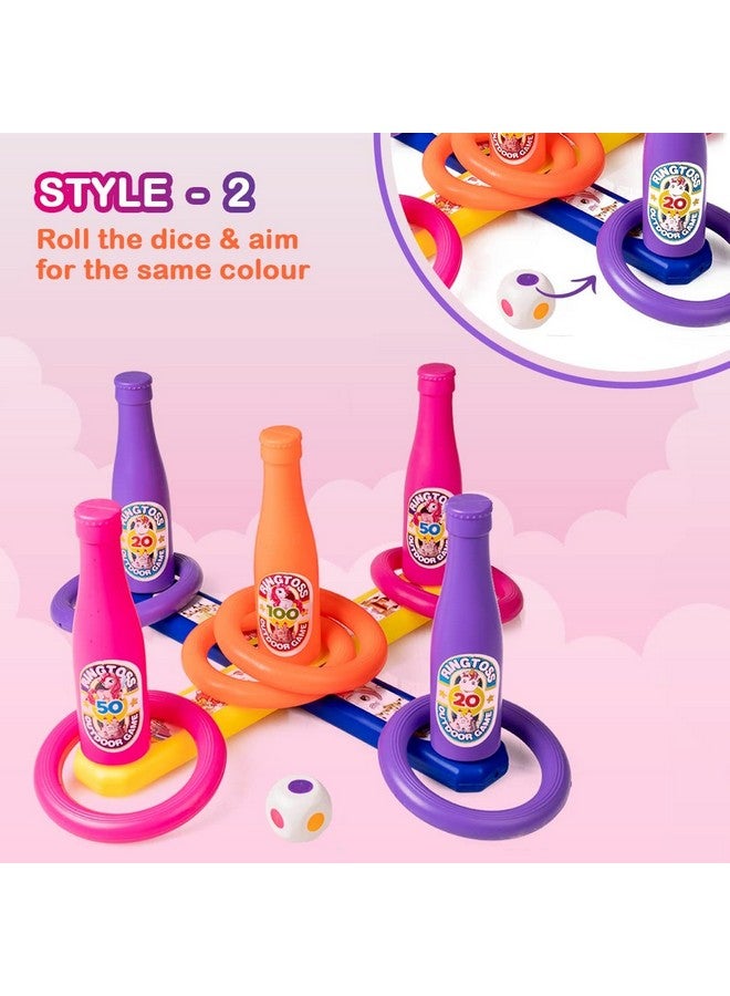 Ratna's 2 in 1 Colour Match Ring toss Unicorn Print Target Game Set - Indoor & Outdoor Game for Kids - Image 4