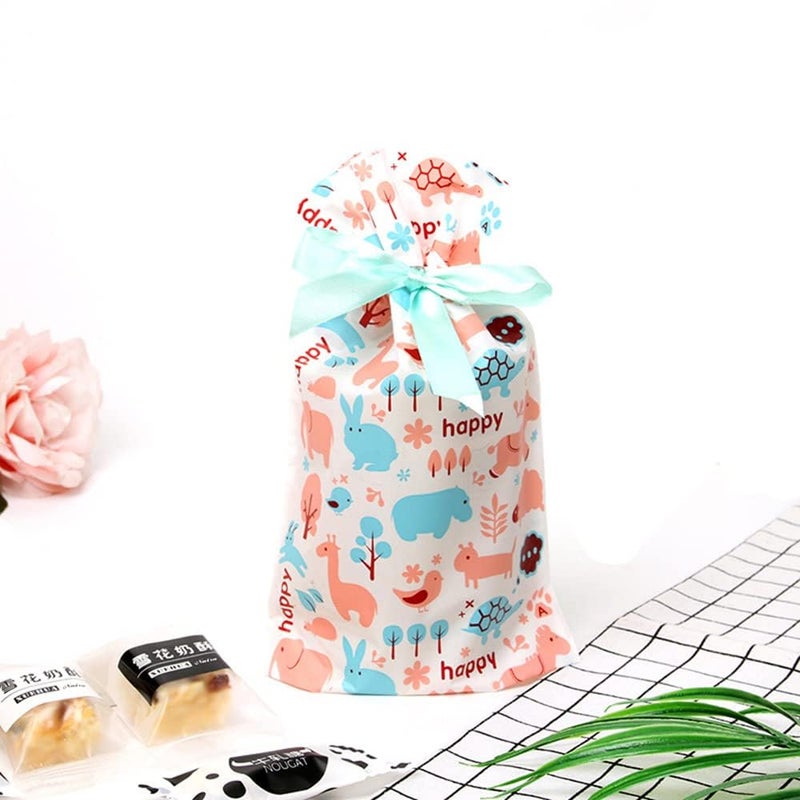 TREXEE Pack of 50 Guddy Party Favor Bags for Cookies, Chocolates - Birthday Return Gift Pouches (15cm*23cm, Multi) - Image 1
