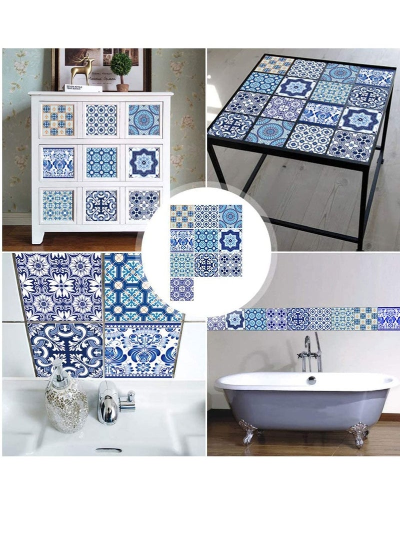 SYOSI Adhesive Wallpaper 10Pcs Traditional Tile Stickers Backsplash Peel Wall Sticker Decals for Bathroom Kitchen Decor 20x20cm - Image 3