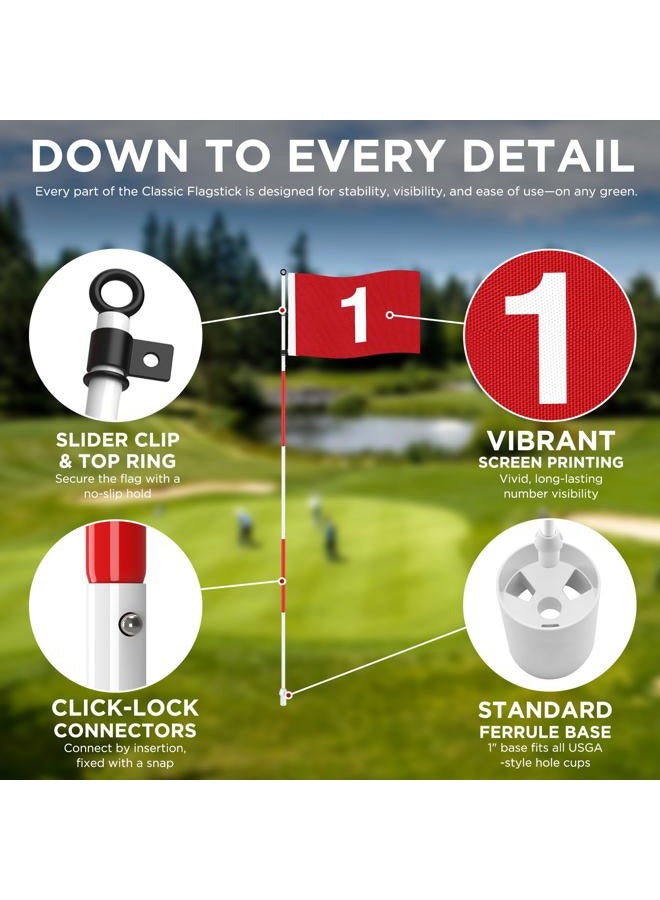KINGTOP 6ft Golf Flagstick Pro, Portable Five-Section Design for Backyard Practice Putting Green, Driving Range Golf Pin Flag Hole Cup Set, Gift Idea, 1-Pack - Image 3