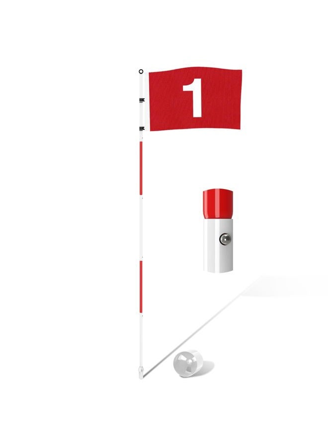 KINGTOP 6ft Golf Flagstick Pro, Portable Five-Section Design for Backyard Practice Putting Green, Driving Range Golf Pin Flag Hole Cup Set, Gift Idea, 1-Pack - Image 1