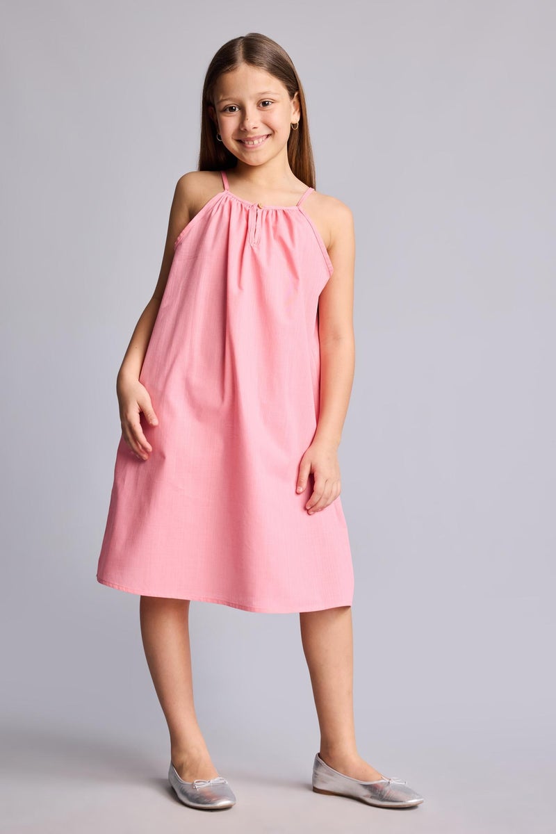 DeFacto Pink Girl Girl A Cut Sleeveless Woven Dress Casual - Image 1