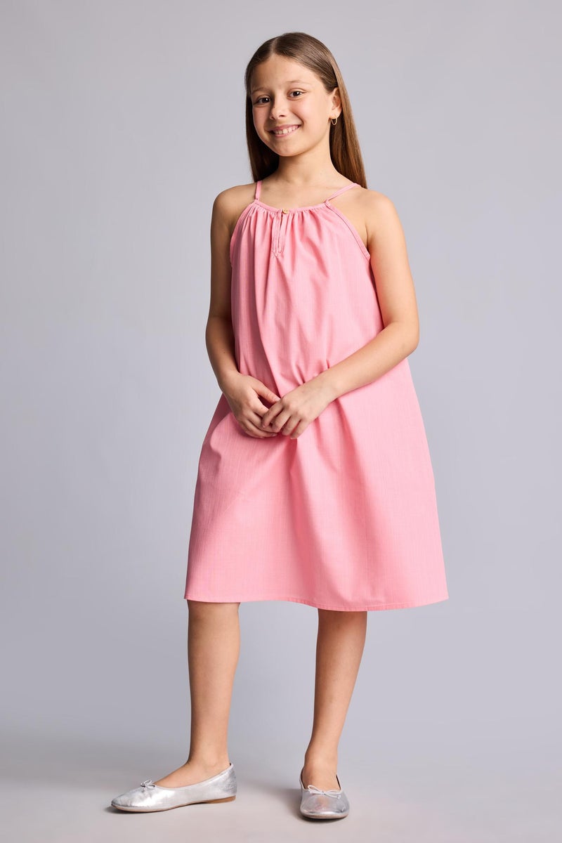 DeFacto Pink Girl Girl A Cut Sleeveless Woven Dress Casual - Image 2