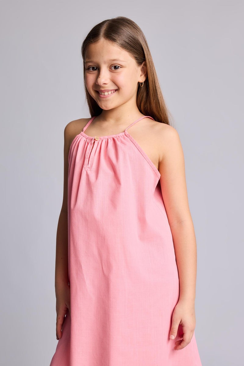 DeFacto Pink Girl Girl A Cut Sleeveless Woven Dress Casual - Image 3