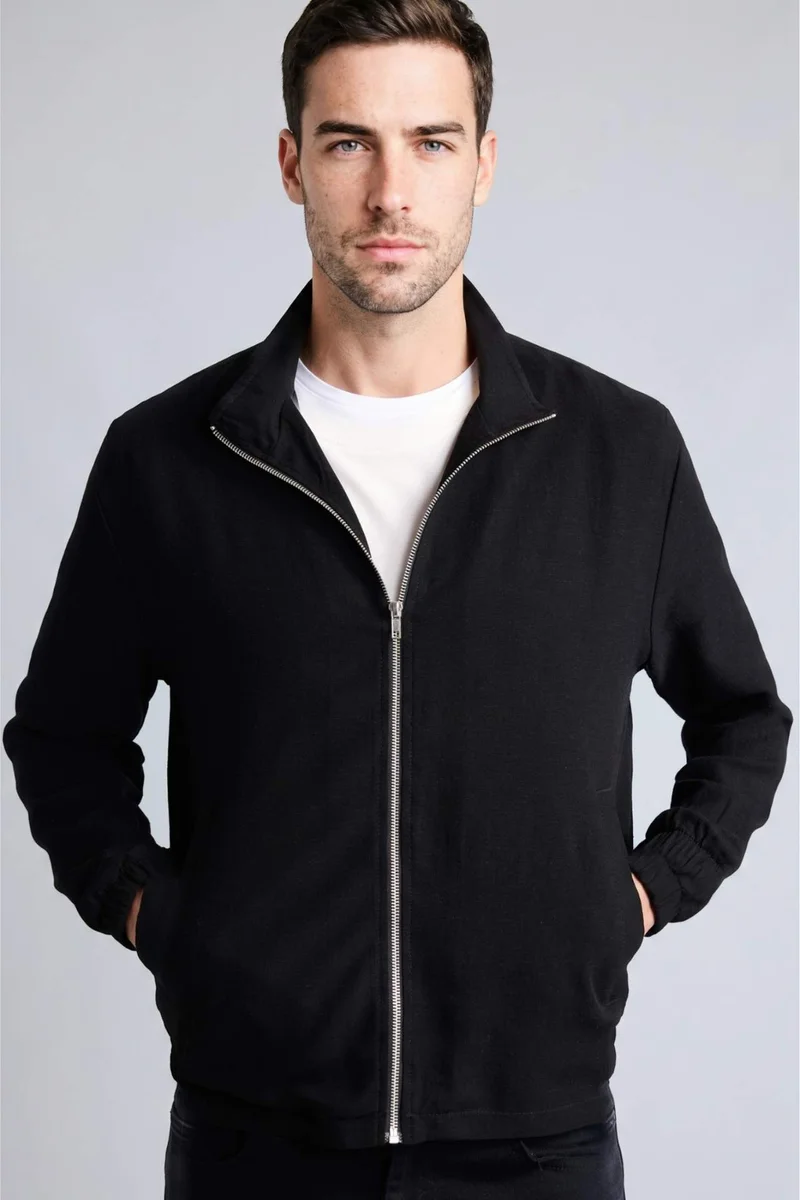 Regular Fit High Neck Jacket