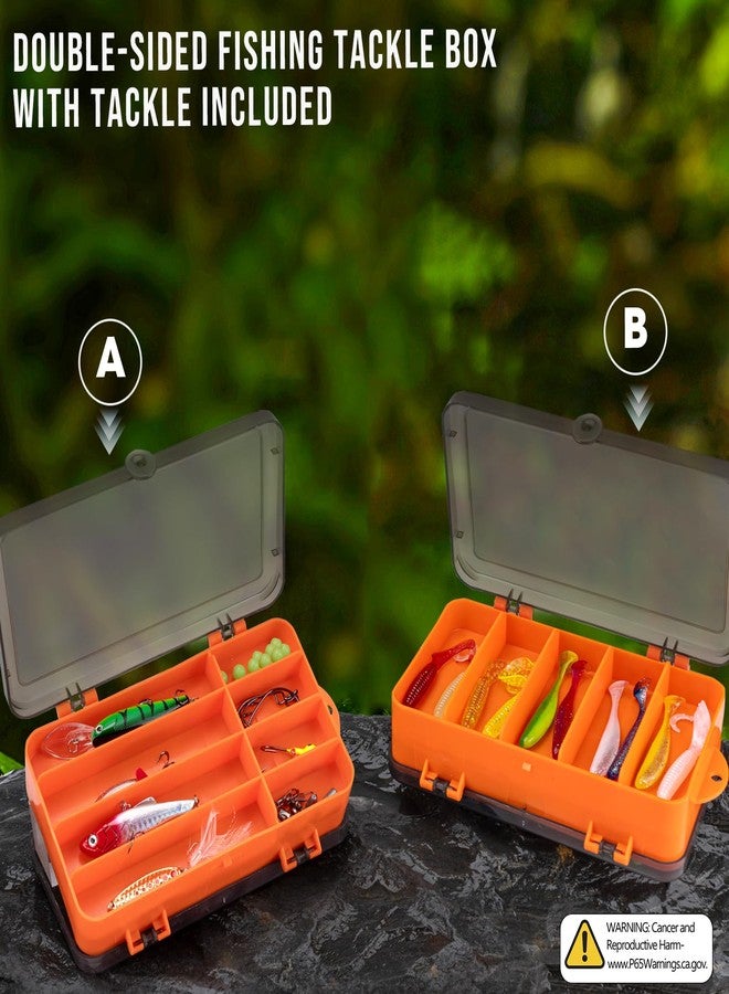 THKFISH طقم صيد THKFISH مكون من صنارة وبكرة مع حقيبة ظهر، صنارة صيد تلسكوبية بطول 6 أقدام، طقم بكرة دوارة مع طعوم صيد، كماشة، ومقبض لشفة السمكة للبالغين، بنمط تمويه - Image 5