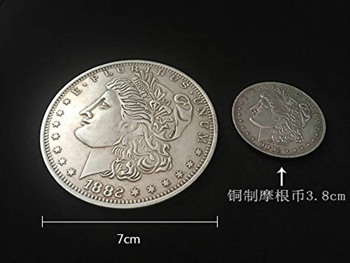 blue-ther Jumbo Copper Morgan Dollar (7cm) Stage Magic Tricks Coin Magic Props Funny Coin Appearing Gimmick Classic Magician Toys (Silver) - Image 4