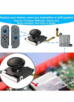 Y&D Joycon Joystick Replacement Switch Analog Stick Parts for Nintendo Joy Con Controller Thumbstick Include Repair Tool Kit and 2 Metal Lock Buckles Jon Replacement 23 PCS  - Image 5