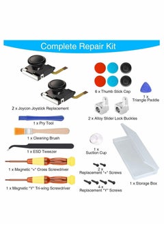 Y&D Joycon Joystick Replacement Switch Analog Stick Parts for Nintendo Joy Con Controller Thumbstick Include Repair Tool Kit and 2 Metal Lock Buckles Jon Replacement 23 PCS  - Image 2