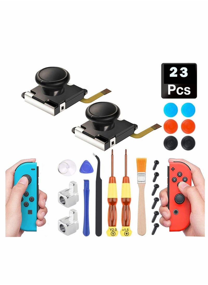 Y&D - Joycon Joystick Replacement Switch Analog Stick Parts for Nintendo Joy Con Controller Thumbstick Include Repair Tool Kit and 2 Metal Lock Buckles Jon Replacement 23 PCS - Image 1
