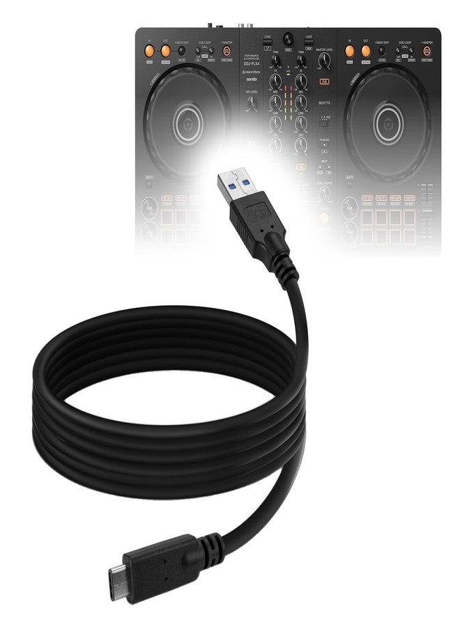 بوكس ويف كابل BoxWave متوافق مع جهاز Pioneer DJ DDJ-FLX4 - DirectSync - كابل USB 3.0 A إلى USB 3.1 Type C، كابل شحن ومزامنة USB C - طول 6 أقدام - أسود - Image 1