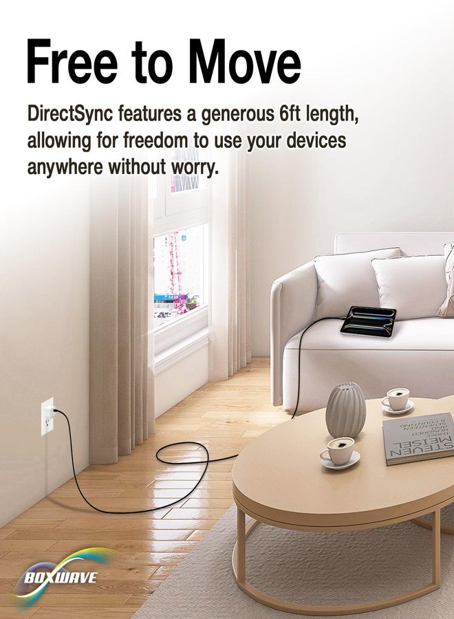 بوكس ويف كابل BoxWave متوافق مع جهاز Pioneer DJ DDJ-FLX4 - DirectSync - كابل USB 3.0 A إلى USB 3.1 Type C، كابل شحن ومزامنة USB C - طول 6 أقدام - أسود - Image 4