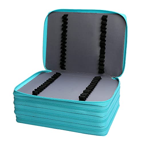 Lbxgap Marker Pen Organizer Case 224 Slots Large Capacity with Handy Wrap Portable Multilayer Holder for Watercolor Pencils & Gel Pen Markers(Blue) - Image 4