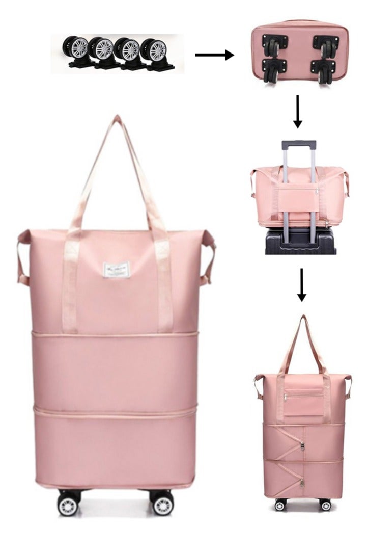 Foldable Travel Bag, Expandable Carry-On Luggage, Large Bag Under Travel, Waterproof Travelling Suitcase For Clothes, Shoes, Toiletries And Cosmetics 40 X 22 X 61cm  - Image 1
