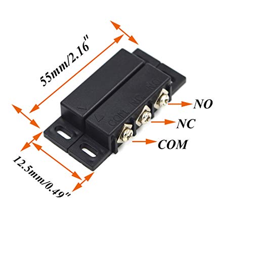 SpzcdZa 2Sets Magnetic Reed Switch Normally Open Closed NC NO Door Alarm Window Security/Magnetic Door Switch/Magnetic Contact Switch/Reed Switch for GPS,Alarm or Other Device,DC 5V 12V 24V Light - Image 2