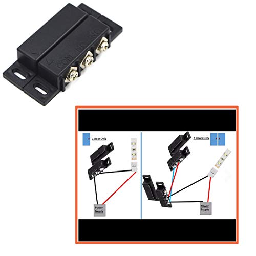 SpzcdZa 2Sets Magnetic Reed Switch Normally Open Closed NC NO Door Alarm Window Security/Magnetic Door Switch/Magnetic Contact Switch/Reed Switch for GPS,Alarm or Other Device,DC 5V 12V 24V Light - Image 5
