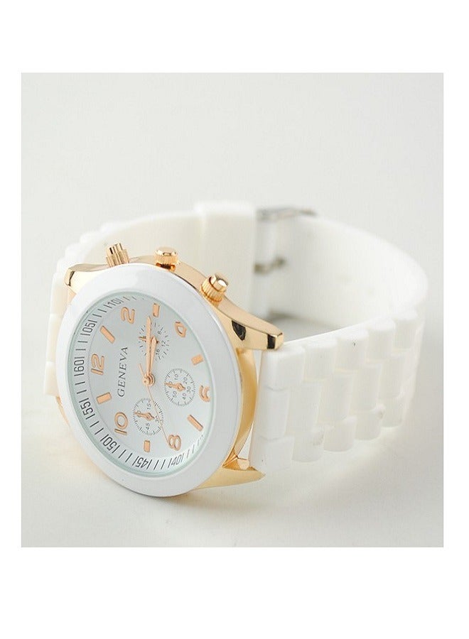 جنيفا ساعة يد بعقارب بسوار من السيليكون مقاومة للماء طراز ZLF35-8 للنساء - Image 4