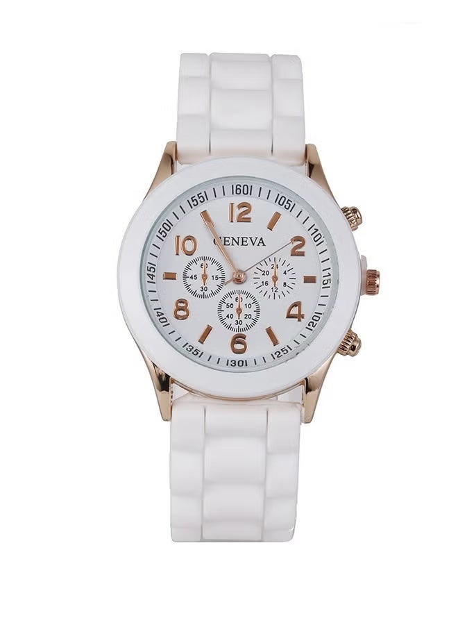 جنيفا ساعة يد بعقارب بسوار من السيليكون مقاومة للماء طراز ZLF35-8 للنساء - Image 3