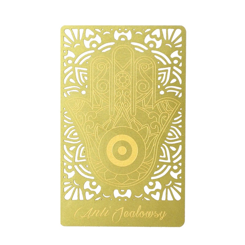 Fengshuibringluck Feng Shui Anti-Jealousy Jinka with an Eye in The Palm  Gold  8.5 x5.2cm  FW4854 - Image 1