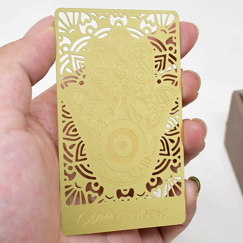 Fengshuibringluck Feng Shui Anti-Jealousy Jinka with an Eye in The Palm  Gold  8.5 x5.2cm  FW4854 - Image 2