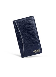 HAMMONDS FLYCATCHER HAMMONDS FLYCATCHER Genuine Leather Passport Cover, Passport Holder for Men and Women - Travel Accessories Document Organizer, RFID Protected Passport Wallet with Card Slots for Trips - Croc Blue  - Image 1