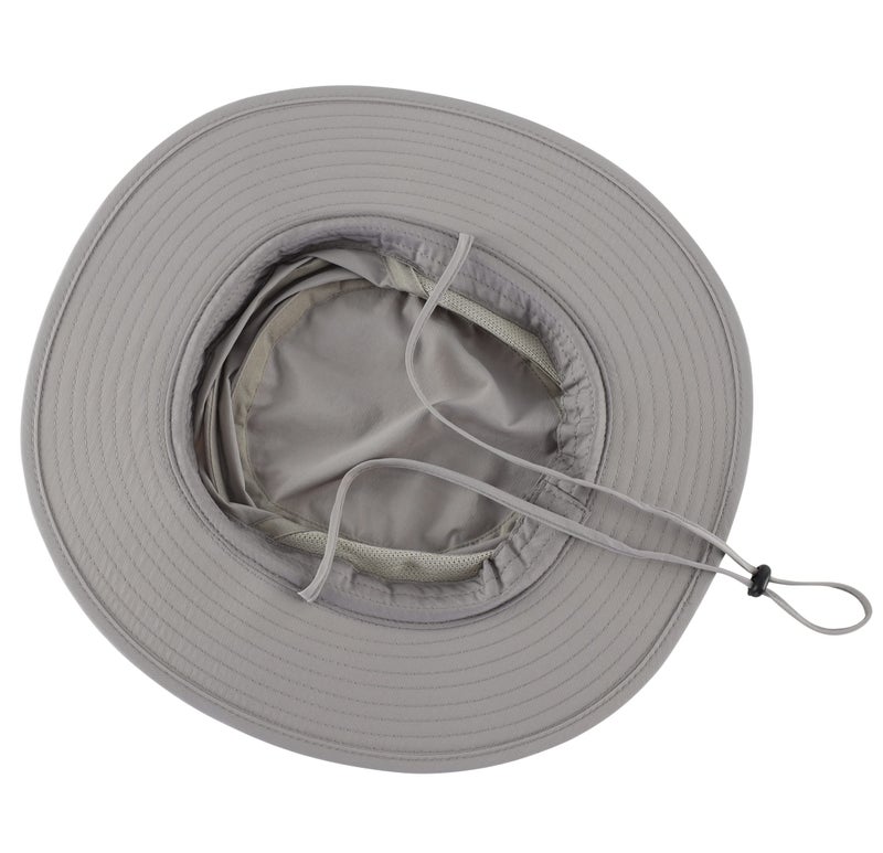 Connectyle Men's Adjustable Fishing Hat Wide Brim Boonie Sun Hat Summer Safari Beach Hat Light Grey - Image 5