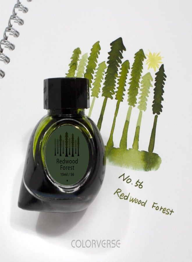 Colorverse Coast Redwood & Redwood Forest | Brown & Green | Fountain Pen Ink Bottles | 65ml & 15ml | Dye Based | 2 Bottle Set | The Earth Edition - Image 5
