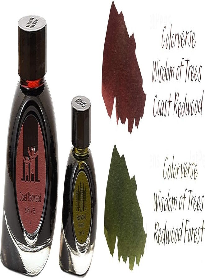 Colorverse Coast Redwood & Redwood Forest | Brown & Green | Fountain Pen Ink Bottles | 65ml & 15ml | Dye Based | 2 Bottle Set | The Earth Edition - Image 3