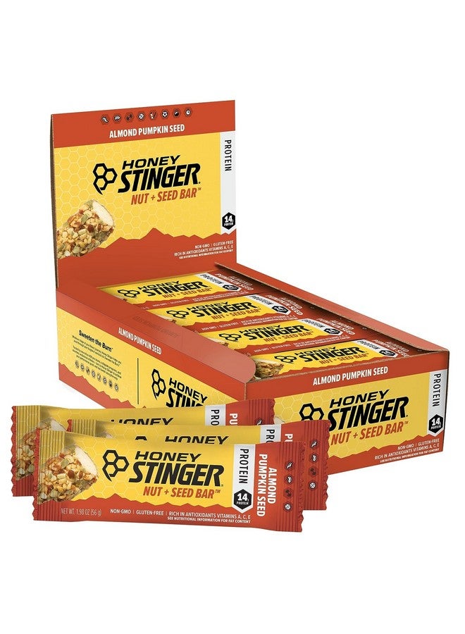 Honey Stinger Nut + Seed Bar Almond Pumpkin Seed Protein Packed Food For Exercise Endurance Performance And Recovery Sports Nutrition Snack Bar For Home & Gym Post Workout Box Of 12 - Image 1