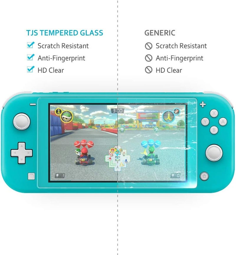 TJ's 2 Pack Screen Protector Tempered Glass for Nintendo Switch Lite Model 2019 5.5", [Works While Docking] - 0.3mm Thickness/Bubble Free/Ultra Clear/9H Hardness/Anti-Scratch/Anti-Fingerprint (Clear) - Image 3