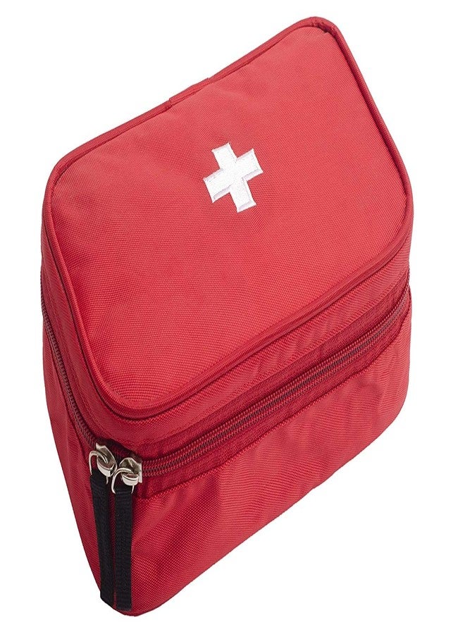 Orrda Polyester Large Medical First Aid Kit Storage Pouch | Medical Emergency Kit Storage Bag | First Aid Kit Pouch | Medicine Organizer Box for Travelling Car, Home, Office (Multicolor)