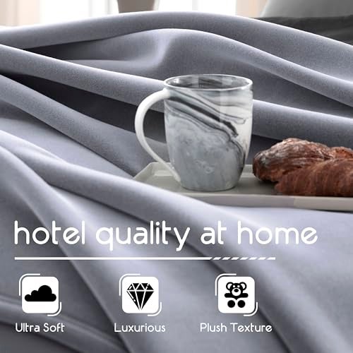 Vellux 1B07037 Original Insulating Core Hotel Style Solid blanket Machine Washable Soft Cozy Warm Thermal Durable Pet Friendly All Seasons Layering Bed Sofa Blankets, Full Queen, Grey - Image 4