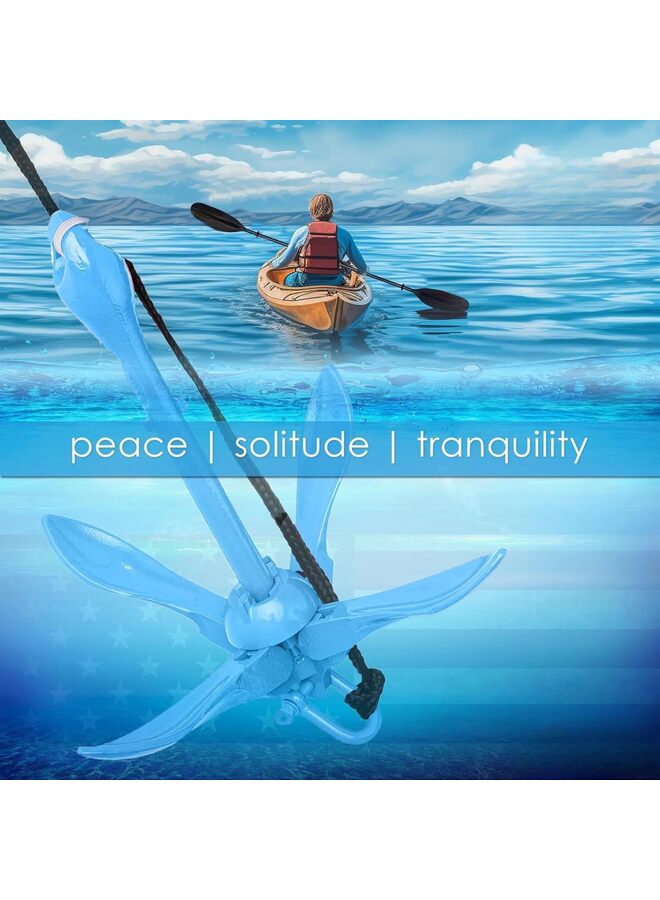Kayak Anchor, 3.5 Pound Anchor Kit for Kayaks, Canoes, Paddle Boards and Jet Skis, Fishing, Boating and Kayaking Accessories Boat Anchor Paddle Board Paddle Sup Board (Color : BLUE) - Image 5