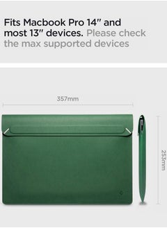 Spigen حافظة كمبيوتر محمول Valentinus 13 14 بوصة، لجهاز MacBook Pro، غطاء مغناطيسي مدمج، غطاء حقيبة كمبيوتر محمول جلدي، حقيبة كمبيوتر محمول -  - Image 3