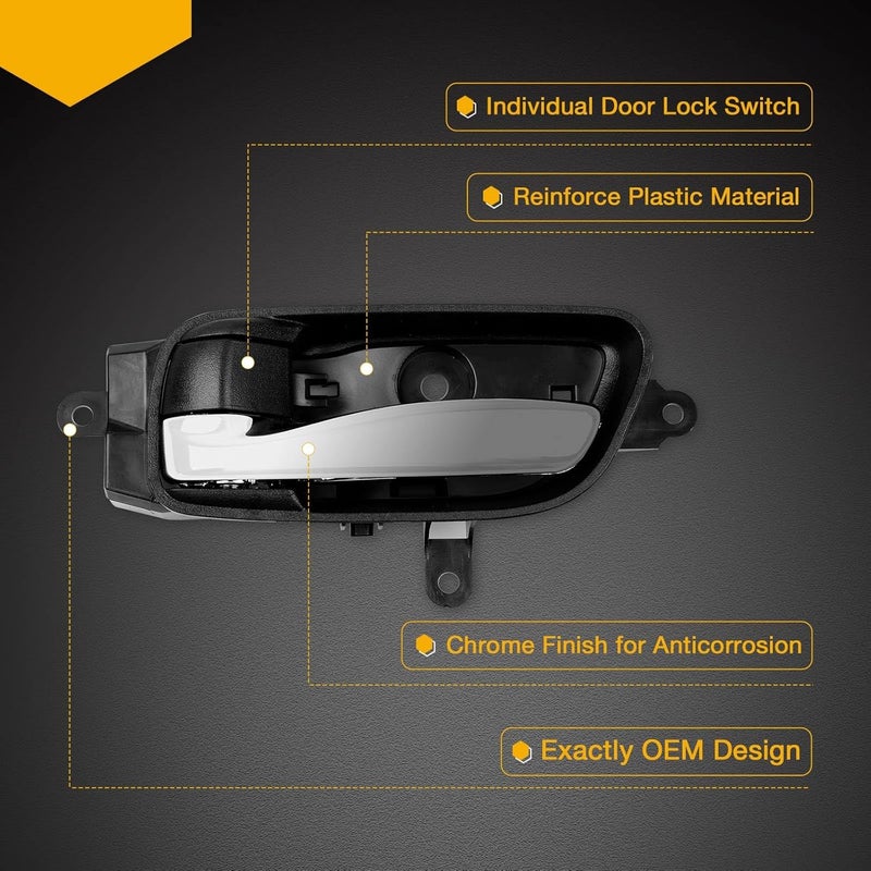 Gledewen Interior Door Handle Front Rear Left Driver Side for Nissan Altima Pathfinder 2013-2017, Titan 2015-2017, Titan XD 2016-2017, Murano 2015-2017 | Replaces# 80671-3TA0D, 80671-3TA0A - Image 3