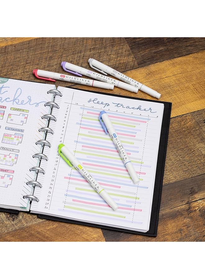 ZEBRA Pen Mildliner Double Ended Highlighter Broad And Fine Tips Assorted Cool And Refined Colors 5 Pack - Image 5