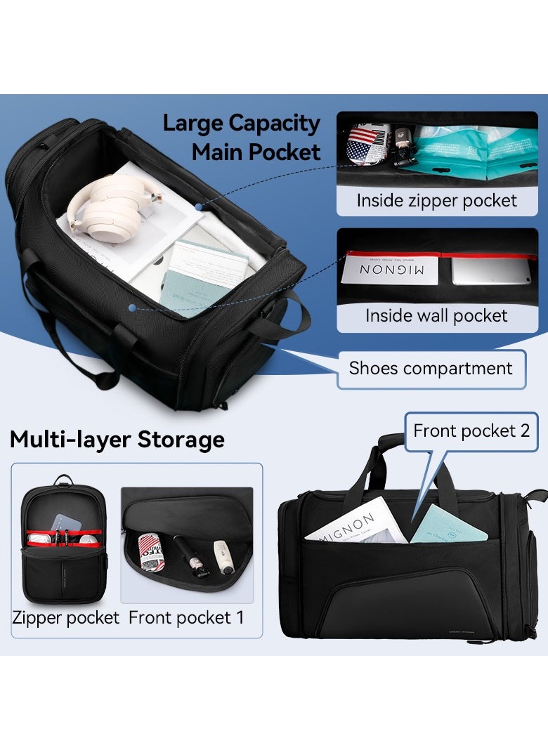 MARK RYDEN MARK RYDEN Gym Bag for Men, 38L Foldable Weekender Bag with Anti-collapse Base Board and Shoes Compartment, Waterproof Tear Resistant Duffel Bag Ideal for Sporting, Traveling, Daily  - Image 5