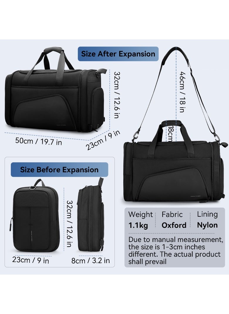 MARK RYDEN MARK RYDEN Gym Bag for Men, 38L Foldable Weekender Bag with Anti-collapse Base Board and Shoes Compartment, Waterproof Tear Resistant Duffel Bag Ideal for Sporting, Traveling, Daily  - Image 3