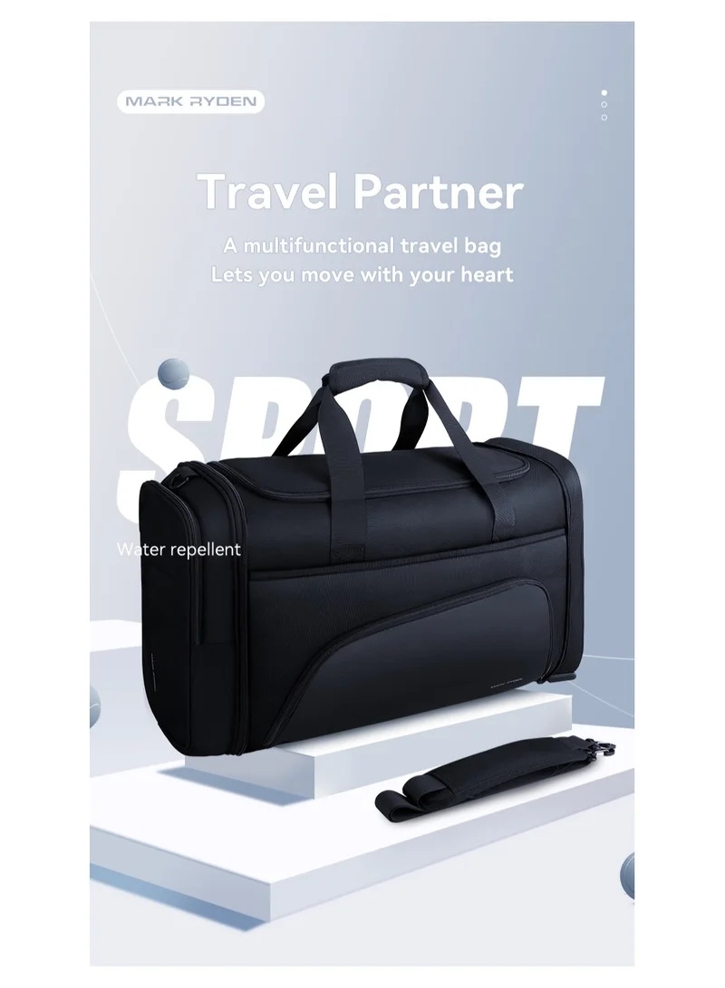 MARK RYDEN MARK RYDEN Gym Bag for Men, 38L Foldable Weekender Bag with Anti-collapse Base Board and Shoes Compartment, Waterproof Tear Resistant Duffel Bag Ideal for Sporting, Traveling, Daily