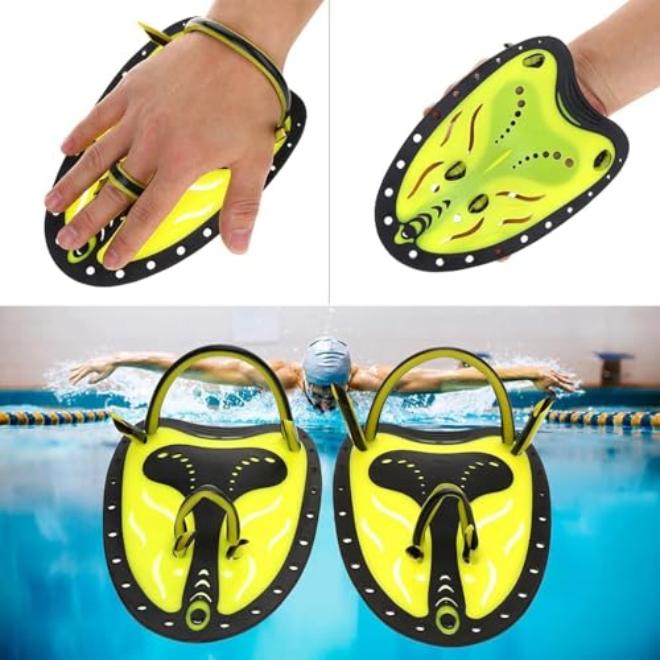 Swim Hand Paddles with Reinforced Silicone Edges and Ergonomic Contoured Design for Stroke Efficiency Training in Pools Oceans and Open Water S - Image 2