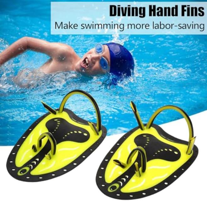 Swim Hand Paddles with Reinforced Silicone Edges and Ergonomic Contoured Design for Stroke Efficiency Training in Pools Oceans and Open Water S - Image 1