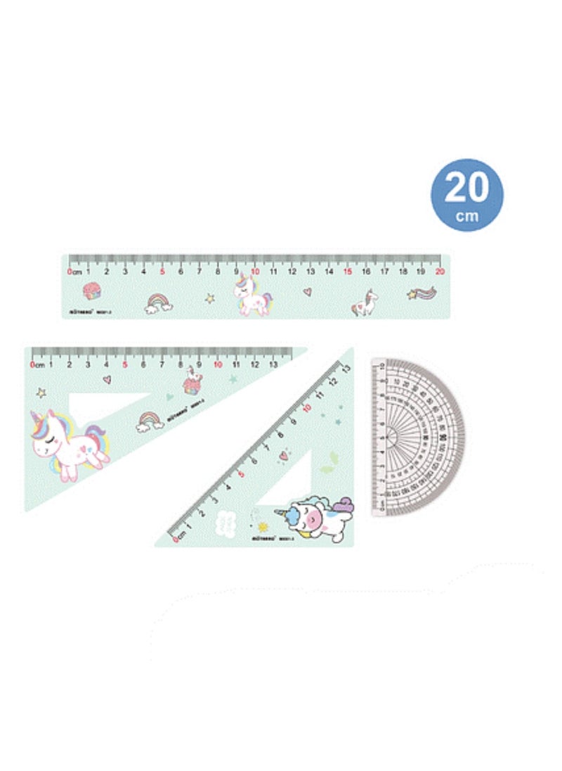 MOTARRO - Ruler Math Geometry Tool Ruler Set 4-Pieces - Image 1