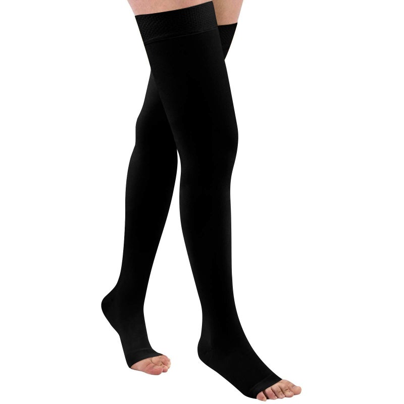 Thigh High 2032 mmHg Compression Stocking Toeless Compression Socks for women men circulation with Silicone Dot Band