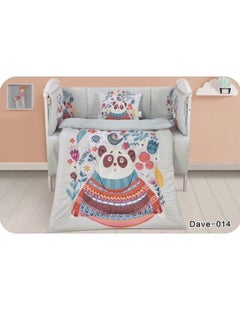 سمارت هوم طقم مفارش سرير أطفال ، مفرش حواجز طقم مكون من لحاف اطفال مقاس 90X145 سم شرشف مطاط 110X160 سم مخده مقاس 35X45 سم حواجز مقاس 33X130 سم حواجز مقاس 33X330 سم  - Image 2
